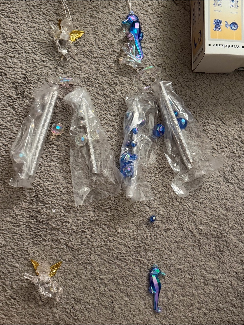 Set of two windchimes (Angel & Seahorse)